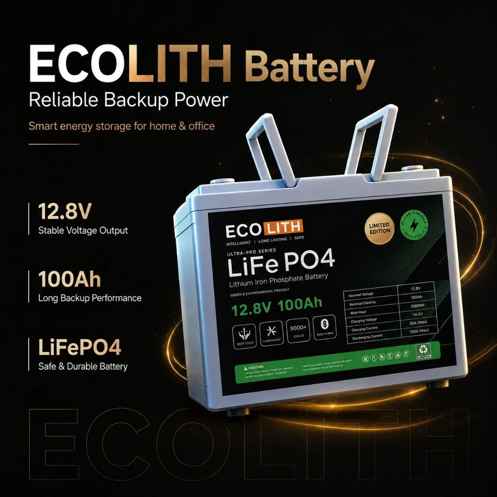 ECOLITH 12.8V 100Ah Lithium Battery
